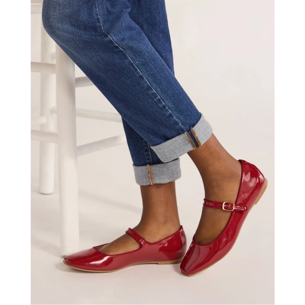 NWT! No Boundaries Women's Red Mary Jane Shoes Double Strap Size 10 - Picture 10 of 12